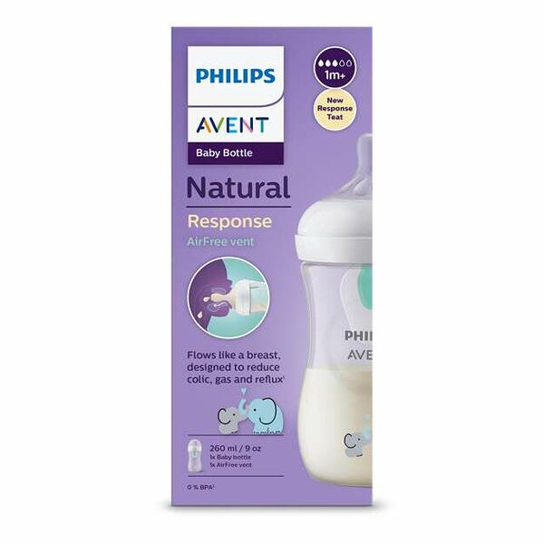 Philips Avent Бутылочка для кормления средний поток Natural Response 1м+ SCY903/01 260 мл 1 шт