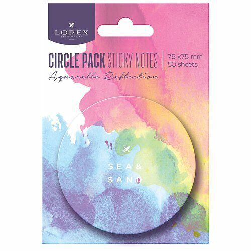 Блок для записей LOREX Aquarelle reflexion самоклеящийся, 75х75мм, 50л, в ассорт.