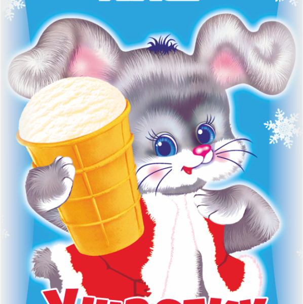 Мороженое Челны Холод Ушастик с ароматом ванили, с змж, вафельный стаканчик, 70г