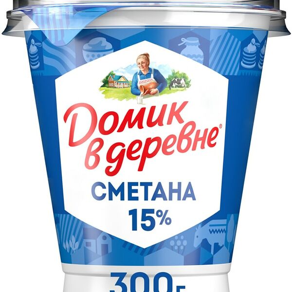 Сметана Домик в деревне 15% 300г
