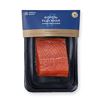 Форель радужная «Азбука вкуса» филе-кусок с кожей малосоленая вес до 220 г