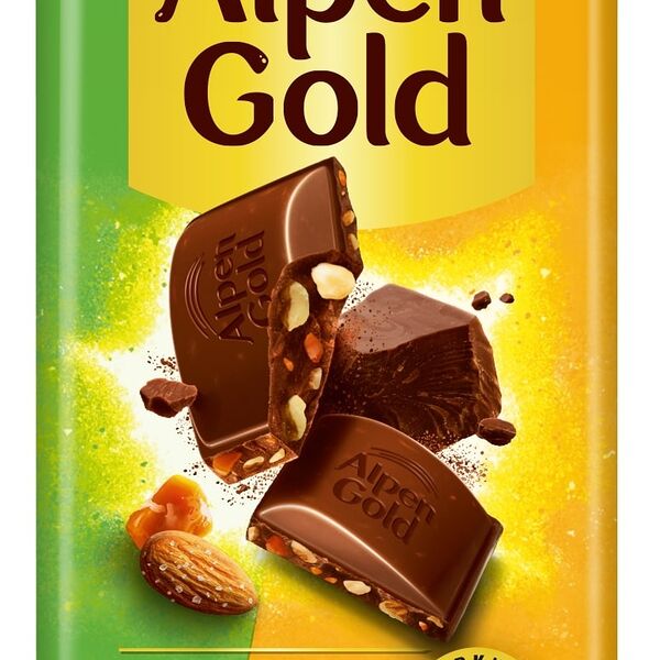 Шоколад молочный Alpen Gold с соленым миндалем и карамелью, 80г