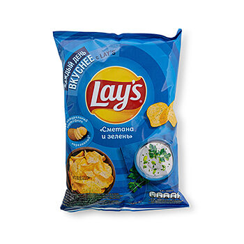 Картофельные чипсы Lay's со вкусом Сметаны и Зелени 70г