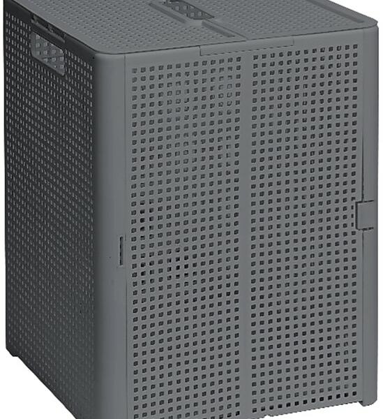 Корзина Violet складная Лофт с крышкой 50л серый