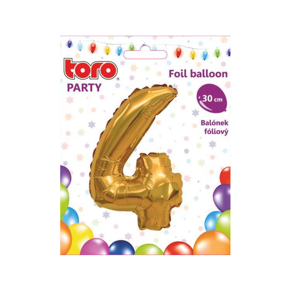 Шар Toro надувной цифра 4 30 см 1 шт