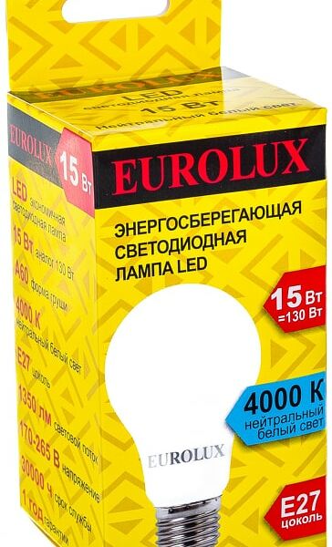 Лампа светодиодная Eurolux E27 15Вт