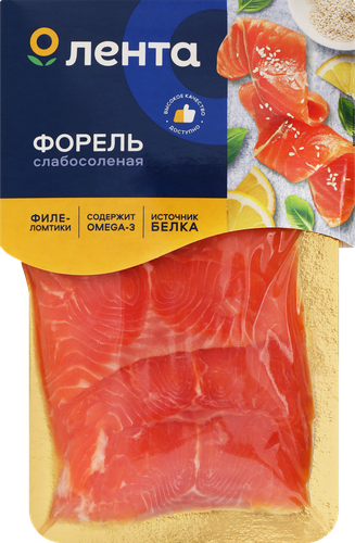 

Форель слабосоленая Лента филе-ломтики 100 г