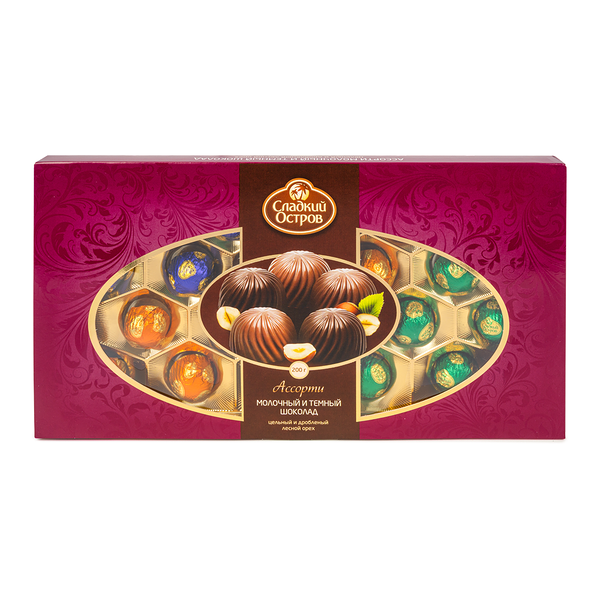 Шоколадные конфеты Ассорти с лесным орехом ТМ Сладкий остров 