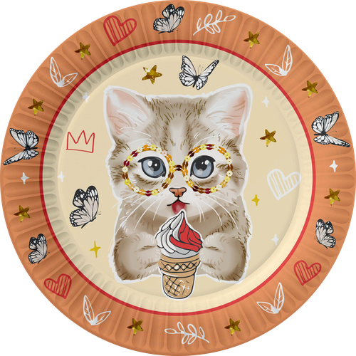 

Набор тарелок бумажных ND Play Котики на персиковом 23 см 6 шт.