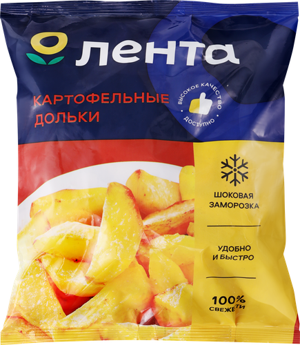 

Картофель Лента замороженный дольки в кожуре