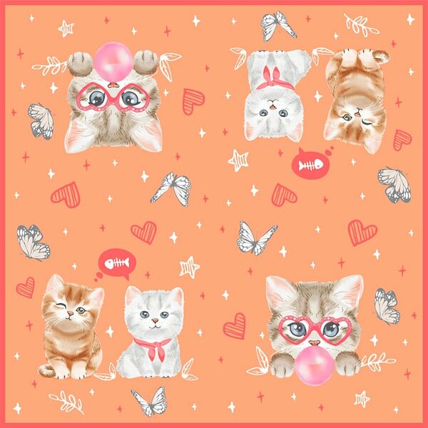 Салфетки ND Play Котики на персиковом трехслойные 33*33см 20шт