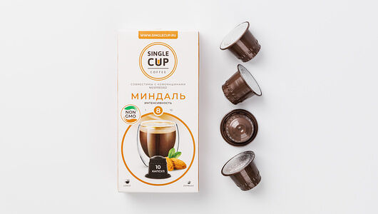 Кофе со вкусом миндаля Single Cup в капсулах, 10 штук