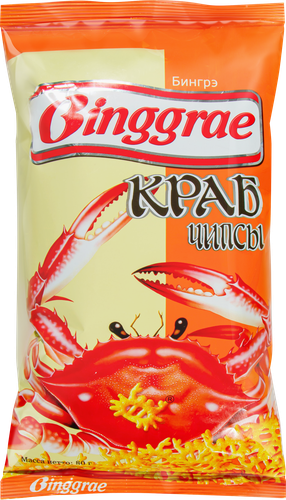 

Чипсы хрустящие Binggrae Краб 80 г