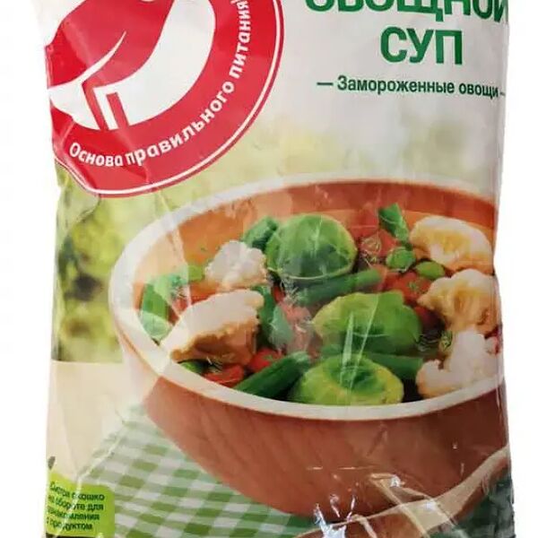 Суп овощной АШАН Красная птица Грядка удачи замороженный