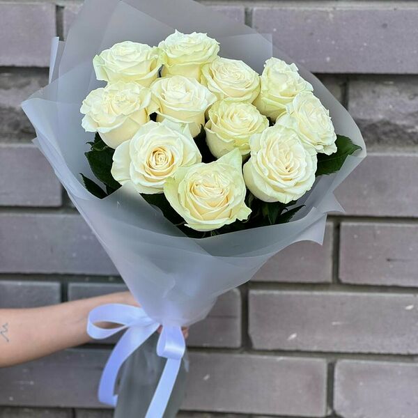 11 белых роз Эквадор