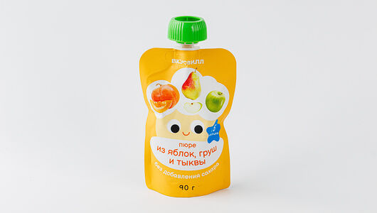 Пюре из яблок, груш и тыквы, 90 г