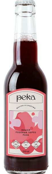 Лимонад Река Вишня розовый перец роза сокосодержащий газированный 330мл