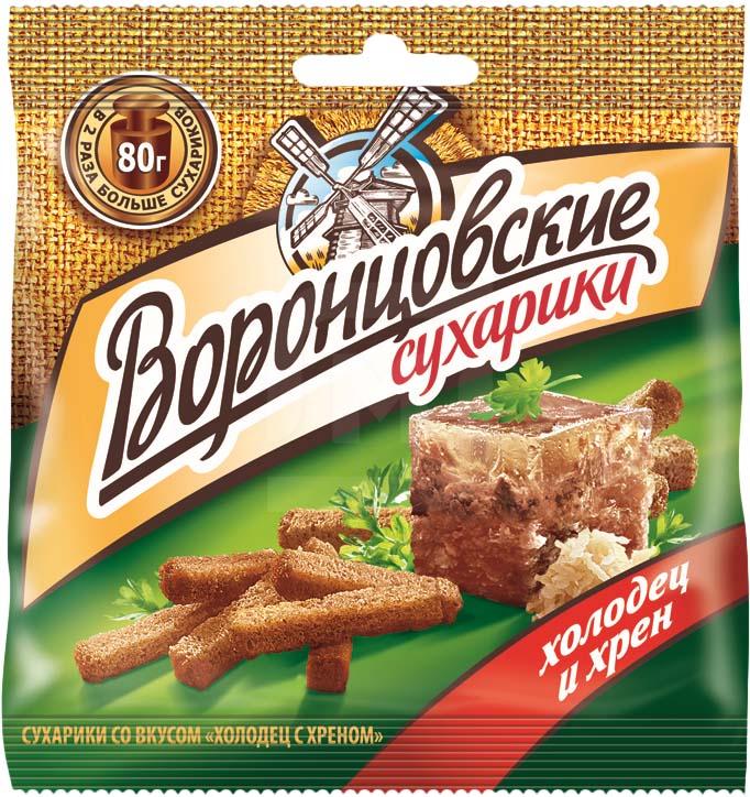 

Сухарики Воронцовские ржано-пшеные холодец с хреном