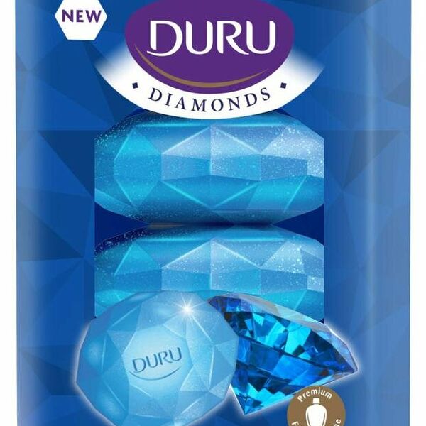 Мыло кусковое Duru Diamonds Таинственный сапфир, 4х90 г