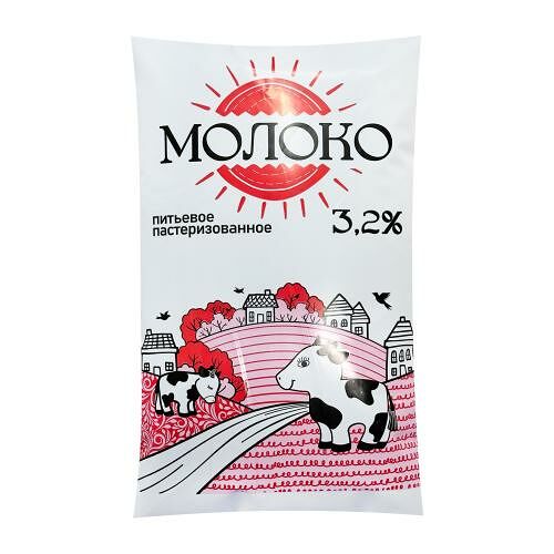 Молоко пастеризованное 3.2% 800 мл