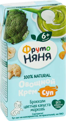 

Крем-суп ФрутоНяня овощной Брокколи цветная капуста морковь 200 мл