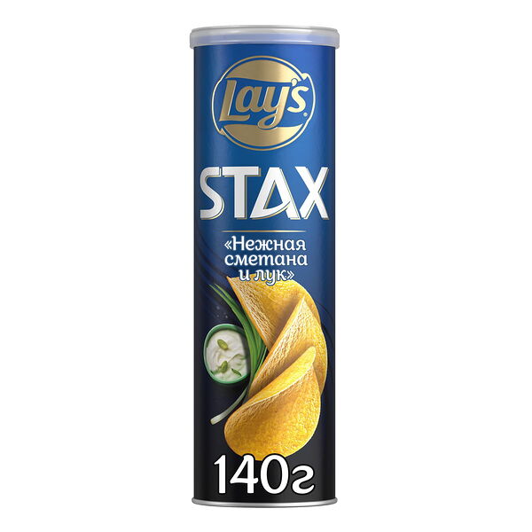 Чипсы картофельные Lay's Stax Нежная Сметана-Лук 140г