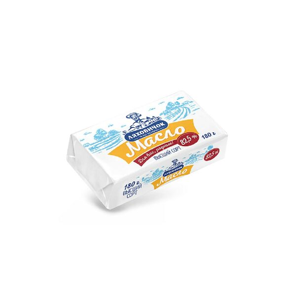 Масло сладкосливочное 82,5% 180г Ляховичок