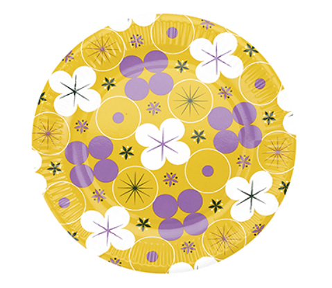 Тарелки одноразовые «Азбука вкуса» 23см желто-фиолетовые 10шт. 