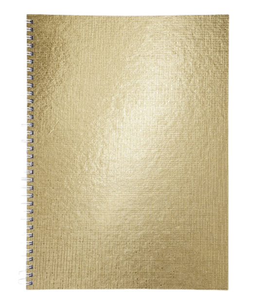 Тетрадь Hatber Metallic золото на гребне в клетку А4, 96 л