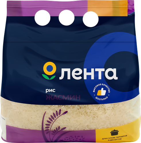 Рис длиннозерный ЛЕНТА Жасмин, 2кг
