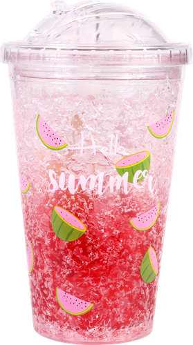 

Стакан Homeclub Summer, с двойными стенками и трубочкой