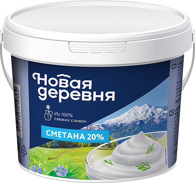 

Сметана НОВАЯ ДЕРЕВНЯ 20%, 700 г