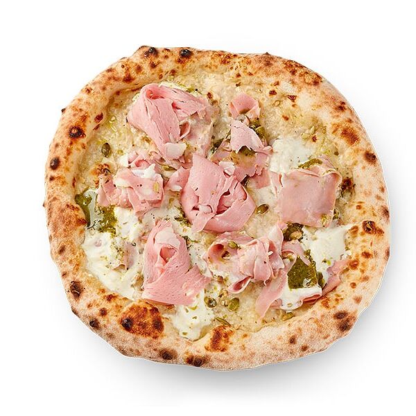 Пицца Мортаделла с фисташками и страчателлой