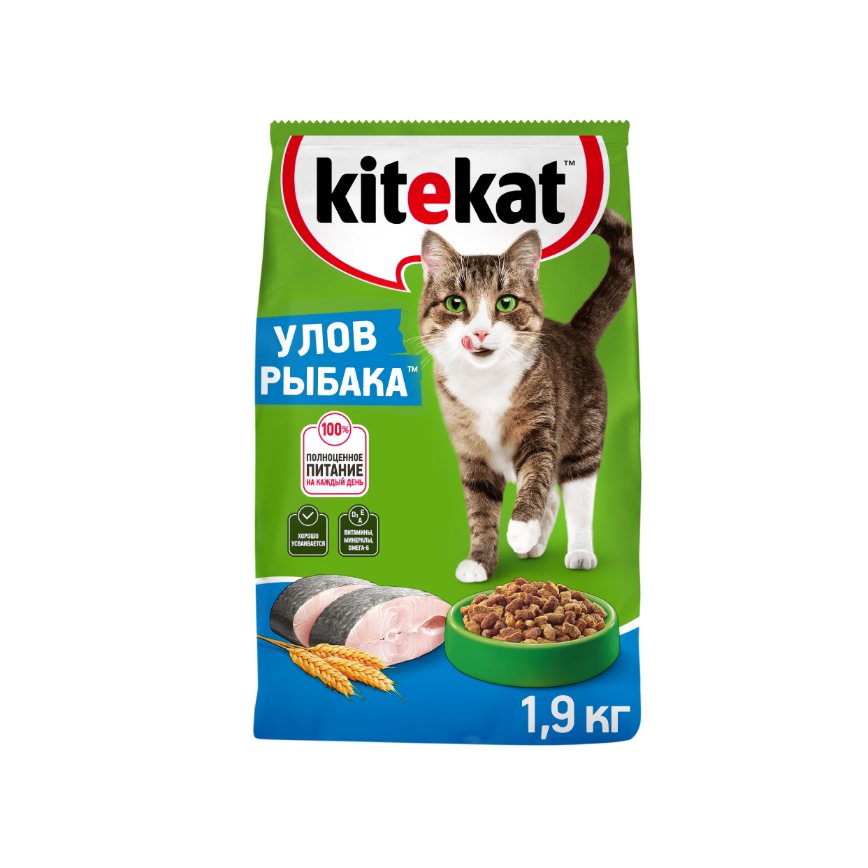 

Сухой полнорационный корм Kitekat Улов рыбака для взрослых кошек 1.9 кг