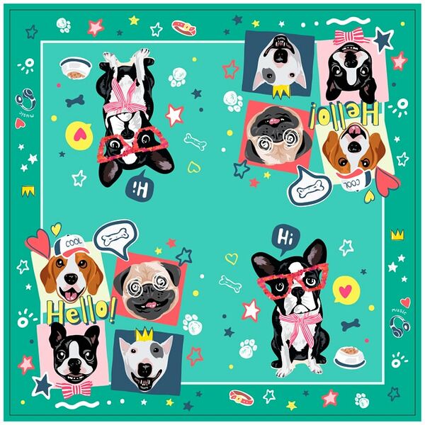 Салфетки ND Play Собачки на зеленом трехслойные 33*33см 20шт