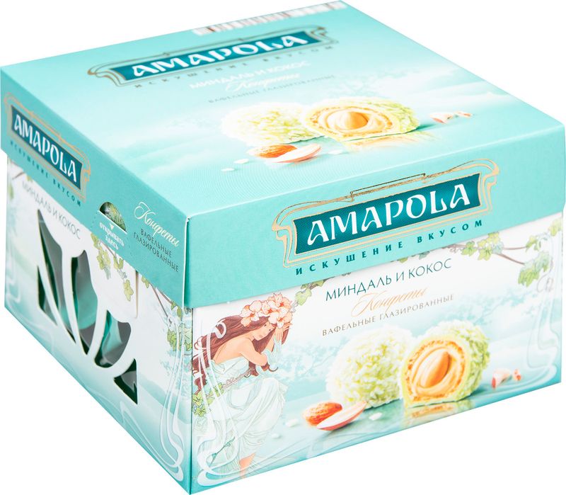 

Конфеты вафельные глазированные Amapola Миндаль и кокос 100 г