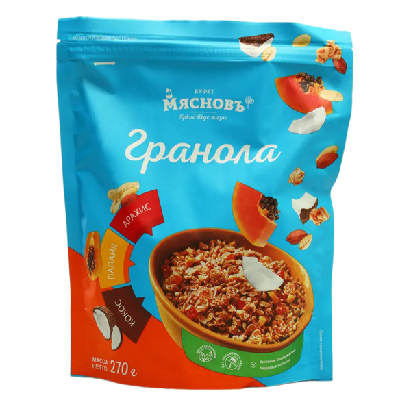 Гранола с кокосом, арахисом и папайей МясновЪ Буфет