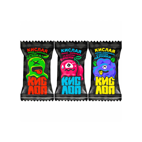 Карамель Sla Sti Кислоп Мини леденцовая Микс с нач (яблоко, вишня, черника) вес