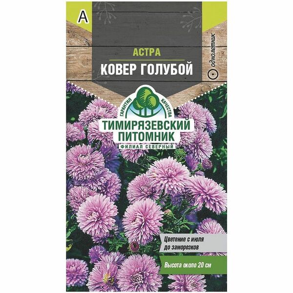 Семена Тимирязевские Питомник Астра Ковер Голубой, 2г