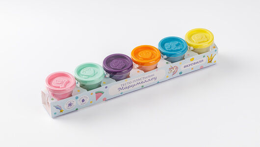 Пластилин-тесто Маршмеллоу, 6 цветов