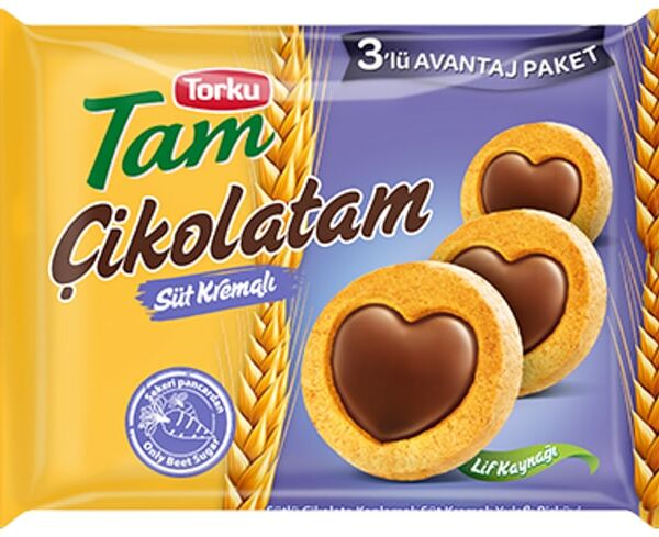 Печенье Torku Tam Cikolotam с молочным кремом и шоколадом 249г
