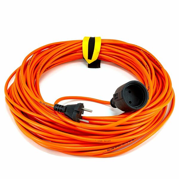 Удлинитель КОМУС ПВС 2х0,75кв.мм. 30м 6А без/з.,без/загл.,IP20,цвет оранж