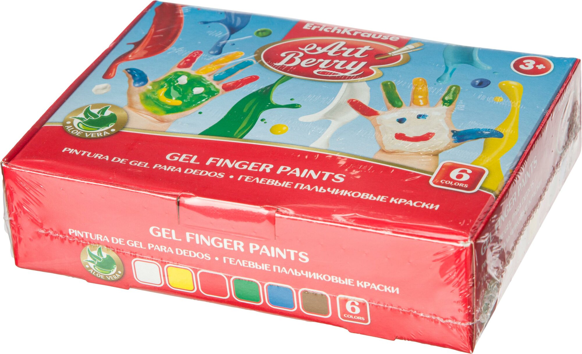 

Краски пальчиковые ErichKrause ArtBerry гелевые с Алоэ Вера 6 цветов х 35 мл