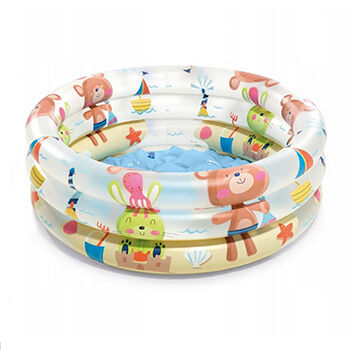 Бассейн надувной Intex Зверята на пляже Beach Buddies Pool 61x22см 1-3 года, Китай