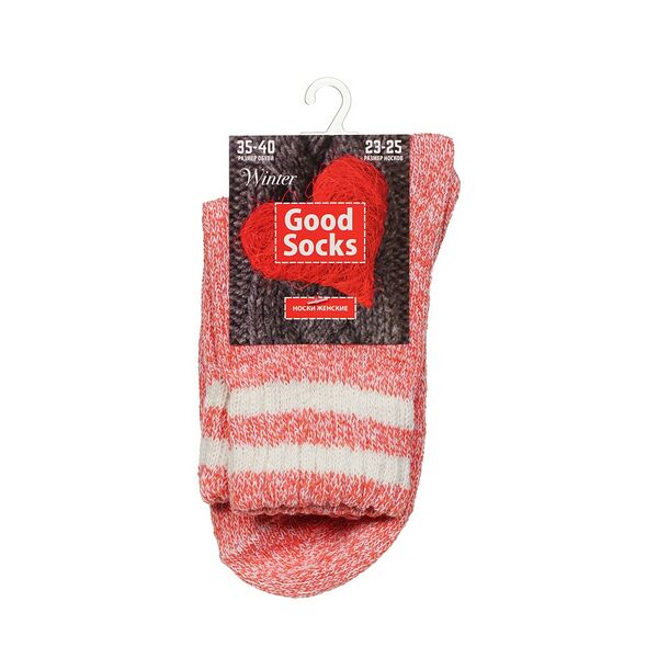Женские носки Good Socks Winter красные с полосками, р.35-40