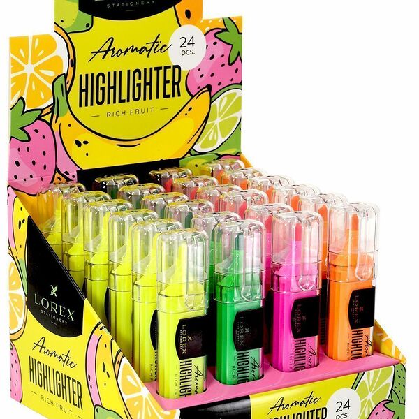 Маркер текстов LOREX Aromatic 1-3,5мм ассорт неон скошенный прозрачный корпус дисплей