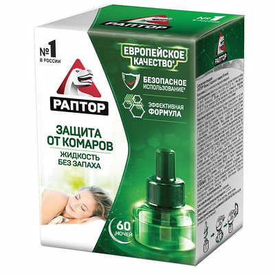 Жидкость от комаров Раптор 60 ночей 33 мл