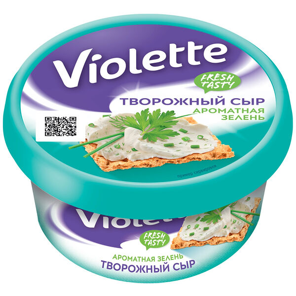 Сыр творожный Violette с ароматной зеленью 70%, 140г