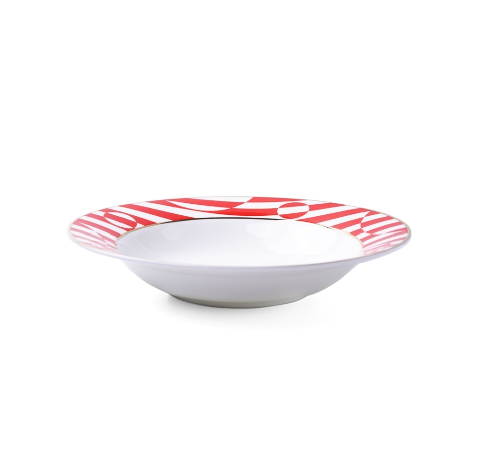 

Тарелка глубокая Императорский фарфоровый завод Стандартная-2 Да и нет Красный КН1 235 мм