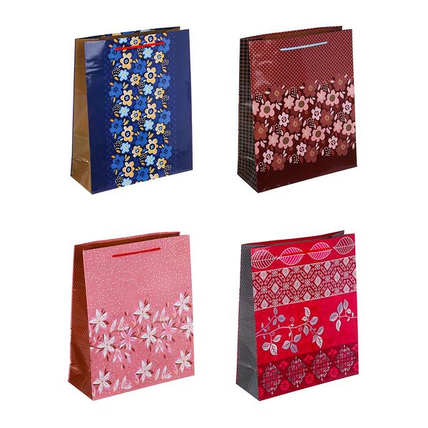 Ladecor пакет подарочный, бумажный, 26x32x10 см, 4 дизайна, цветочный принт